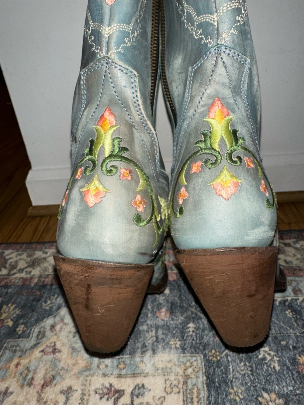 Dan Post Flower Child Leather Boot - Turquoise Sz 10M (NEW Floor Model) - Picture 8 of 12